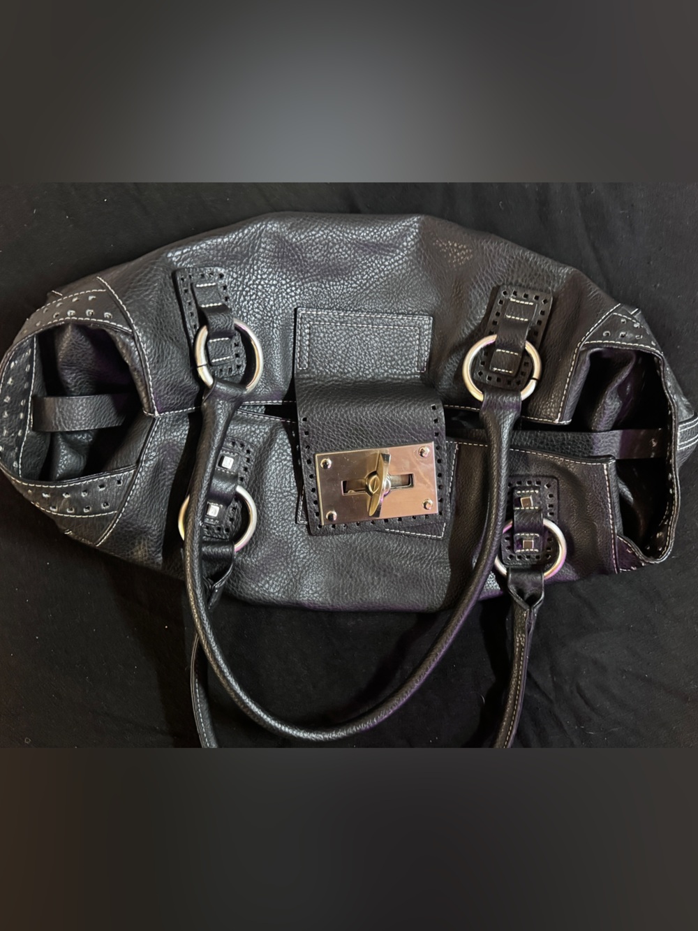 Black Leather Shoulder Bag
